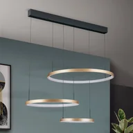 Lampy sufitowe - ORION Żyrandol LED Sphere, 3-punktowy, czarny/złoty - miniaturka - grafika 1