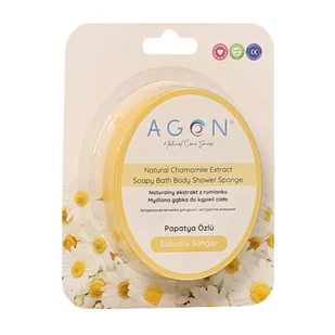 Agon Shower Sponge Chamomile 125g gąbka kąpielowa do ciała nasączona mydłem - Kosmetyki do kąpieli - miniaturka - grafika 1
