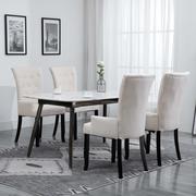 Krzesła - vidaXL Krzesła jadalniane z podłokietnikami, 4 szt., beżowe, tkanina - miniaturka - grafika 1