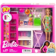 Lalki dla dziewczynek - barbie spiżarnia zestaw + lalka hjv38 - miniaturka - grafika 1