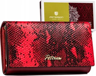 Peterson Stylowy Portfel Damski Ze Wzorem Skóry Węża - Portfele - miniaturka - grafika 1