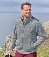 Bluzy męskie - Trykotowa bluza podszyta polarem Mężczyzna Atlas For Men - Kolor : Szary - Rozmiar : 4XL - miniaturka - grafika 1