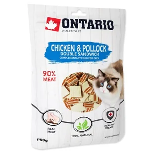 ONTARIO Chicken and Pollock Double Sandwich 50g (213-51312) - Mokra karma dla kotów - miniaturka - grafika 1