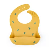 Śliniaki i fartuszki - Śliniak silikonowy żółty kaktusy 6m+ PETITE&MARS - miniaturka - grafika 1