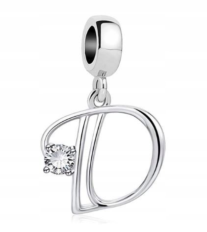 Charms zawieszka literka litera D srebro 925