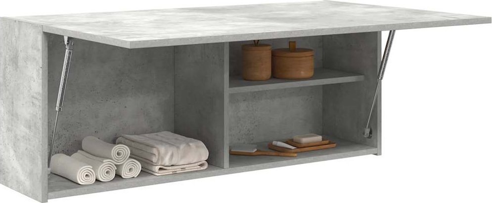 vidaXL Wisząca szafka łazienkowa, szarość betonu, 100x25x40 cm