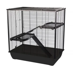 INTER-ZOO Frodo + Plastik Czarny - klatka dla chomika - 780x480x800 mm - Klatki dla gryzoni - miniaturka - grafika 1