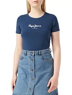 Koszulki i topy damskie - Pepe Jeans Damska koszulka New Virginia, niebieski (granatowy), XS - miniaturka - grafika 1