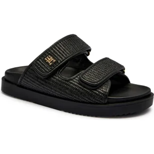 Tommy Hilfiger Klapki z dodatkiem skóry - Klapki i japonki damskie - miniaturka - grafika 1