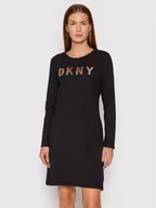 Sukienki - DKNY Sukienka codzienna DD1GN18R Czarny Regular Fit - miniaturka - grafika 1