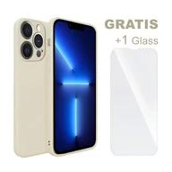Etui i futerały do telefonów - Etui ochronne SOONTEC (białe) do Apple iPhone 13 Pro, ochronne etui TPU + 1 szkło pancerne chroniące ekran, FULL COVER GLASS - miniaturka - grafika 1