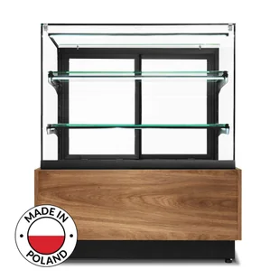 Witryna cukiernicza chłodnicza Dolce Visione Premium Breve 1300 podświetlany cokół wersja obniżona 1300x670x1110 - Szafy i witryny chłodnicze - miniaturka - grafika 1