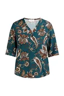 Bluzki damskie - NALLY Damska bluzka koszulowa 10125653-NA02, petrol wielokolorowa, XXL, Benzyna Wielokolorowy, XXL - miniaturka - grafika 1