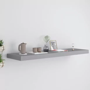 vidaXL vidaXL Półka ścienna, szara, 90x23,5x3,8 cm, MDF - Półki do salonu - miniaturka - grafika 1