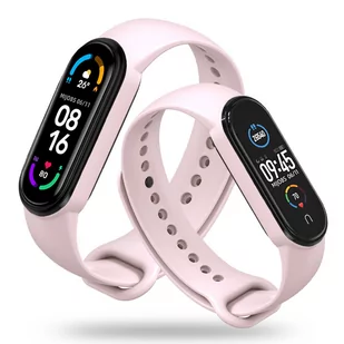 Gumowa Opaska Xiaomi Mi Band 5 / 6 / 6 Nfc / 7 / 7 Nfc Różowa - Akcesoria do smartwatchy - miniaturka - grafika 1