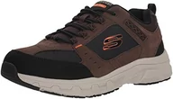 Sneakersy damskie - Skechers Męskie sneakersy Oak Canyon, Czekoladowa skóra PU siatka czarne wykończenie, 45.5 EU - miniaturka - grafika 1