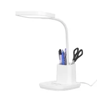 Lampy stojące - Lampka biurkowa z pojemnikiem na długopisy K-BL1301 BIAŁY z serii TOLA - miniaturka - grafika 1