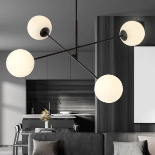 Emibig LINEAR 4 BLACK/OPAL 1169/4 lampa sufitowa żyrandol nowoczesny klosze 1169/4 - Lampy sufitowe - miniaturka - grafika 5