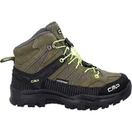 Buty dla chłopców - CMP Kids Rigel Mid Trekking Shoes WP, Olive-Yellow Fluo, 28 EU, Żółty płyn oliwkowy, 28 EU - miniaturka - grafika 1