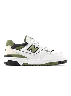 New Balance Skórzane sneakersy "BB550" w kolorze biało-oliwkowym - Trampki męskie - miniaturka - grafika 1