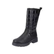 Kozaki damskie - Rieker Damskie modne kozaki Z9172, czarny, 36 EU - miniaturka - grafika 1