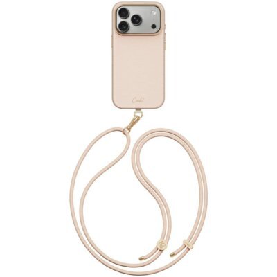 Etui UNIQ Coehl Mirelle Magnetic Charging do Apple iPhone 17 Pro/18 Pro Różowy + Smycz