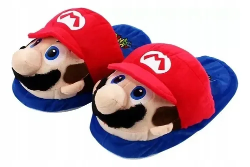 KAPCIE DOMOWE PLUSZOWE SUPER MARIO UNIWERSALNE CIEPŁE ANTYPOŚLIZGOWE