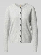 Swetry damskie - Kurtka z dzianiny z okrągłym dekoltem model ‘ORLEAN’ - miniaturka - grafika 1