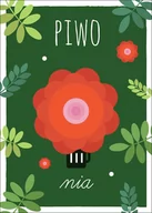 Plakaty - PiwoNia zielone tło - plakat Wymiar do wyboru: 42x59,4 cm - miniaturka - grafika 1