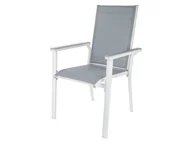 Fotele i krzesła ogrodowe - LIVARNO home Aluminiowe krzesło ogrodowe Houston, biały/ jasnoszary - miniaturka - grafika 1