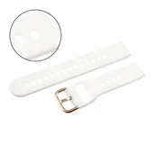 Akcesoria do zegarków - Pasek uniwersalny 18 mm silikonowy biały rosegold zapinka + teleskopy - miniaturka - grafika 1