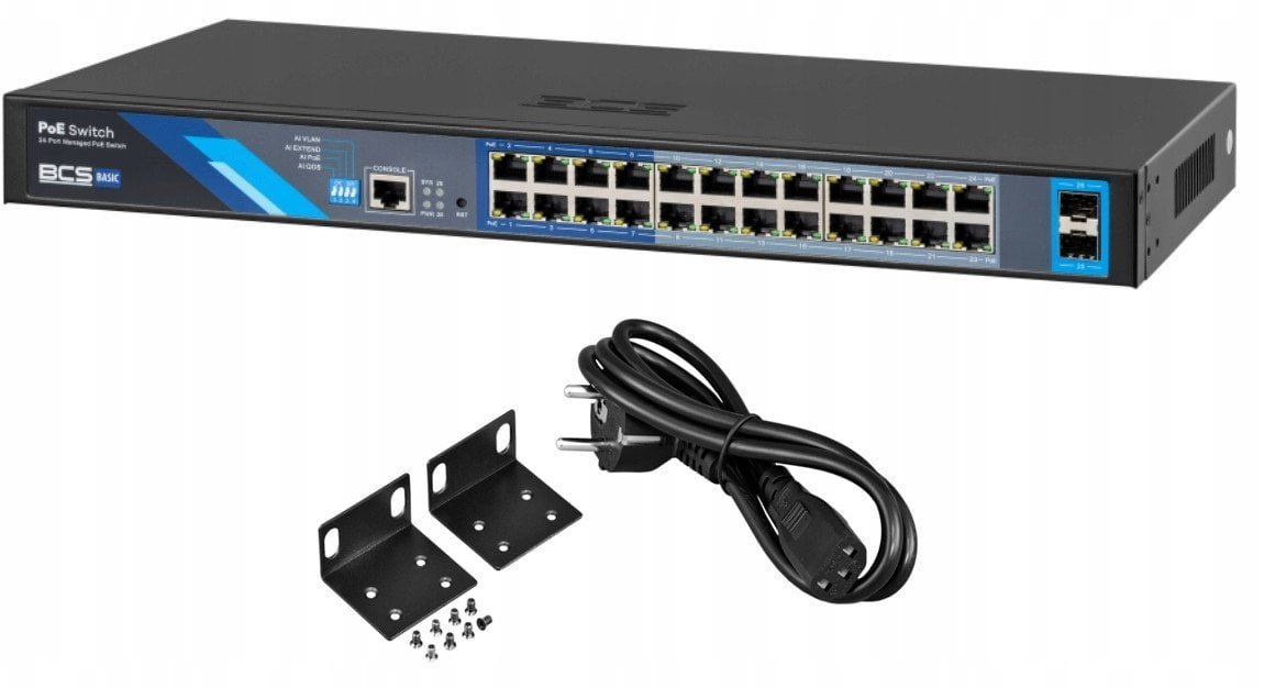 BCS-B-SP24G-2SFP-M BCS BASIC Switch zarządzalny 24x PoE, 2xSFP BCS-B-SP24G-2SFP-M