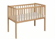 Łóżeczka i kojce - Łóżeczko Charlie naturalny80x40 BUKOWE dostawka materac opuszczany bok szelka - miniaturka - grafika 1