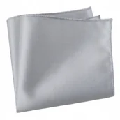 Krawaty i muchy męskie - Poszetka męska w prążki - jasnoszara - miniaturka - grafika 1