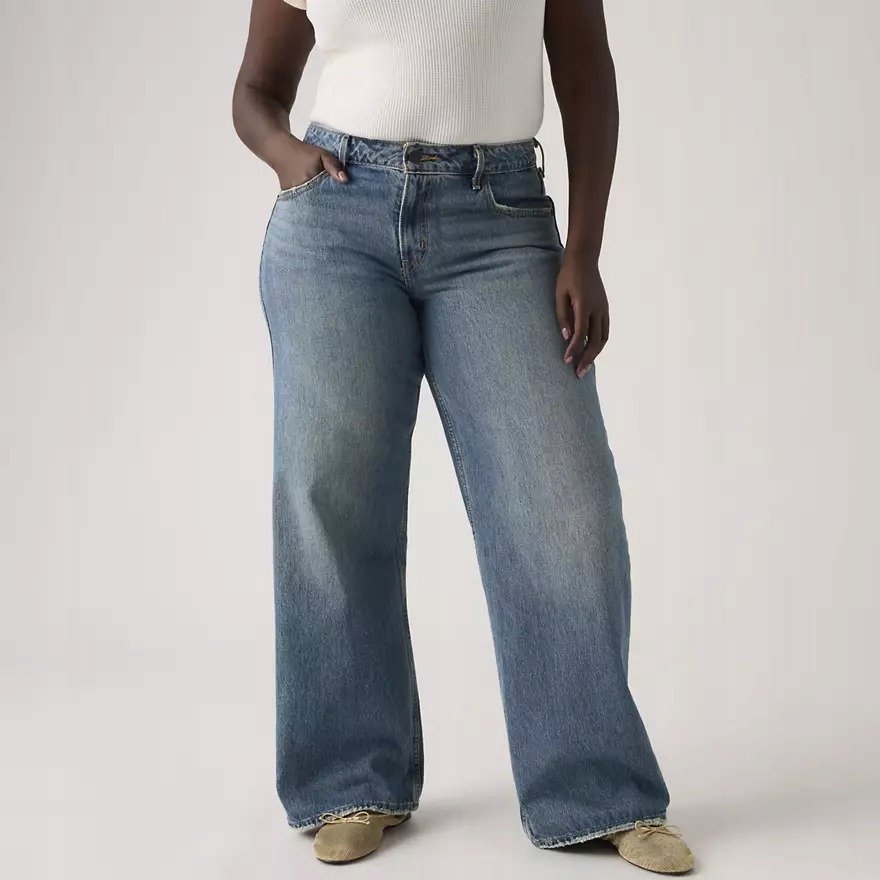 LEVIS JEANSY DAMSKIE SZEROKIE DŁUGIE WYSOKI STAN NIEBIESKIE 29/34 6FA