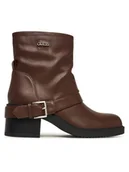 Botki damskie - Guess Botki FLFIJI ELE10 Brązowy - miniaturka - grafika 1