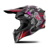 Kaski motocyklowe - Kask Cross Airoh Wraaap Czerwony matowyS - miniaturka - grafika 1