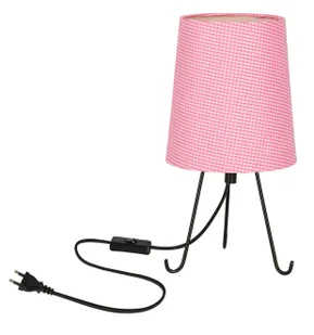 Różowa lampka stołowa z abażurem - D246 Irna - Lampy stojące - miniaturka - grafika 1