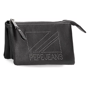 Pepe Jeans Donna czarna kosmetyczka 17,5 x 9,5 x 2 cm sztuczna skóra, czarno-biała, kosmetyczka, czarny/biały, Kosmetyczka do torebki - Portfele - miniaturka - grafika 1