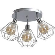 Lampy sufitowe - KET Loftowa LAMPA sufitowa  industrialna OPRAWA metalowa regulowana srebrny KET706 - miniaturka - grafika 1