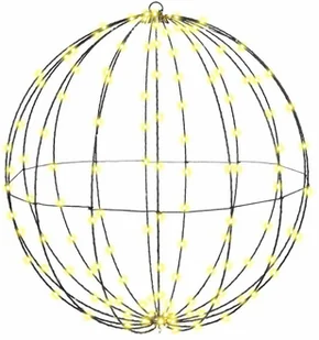 vidaXL Piłka z 192 diodami LED Ciepła biel 60 cm Metal - Ozdoby bożonarodzeniowe - miniaturka - grafika 1