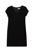 Sukienki - Prosta sukienka z dekoltem V : kolor - Czarny, size - 34 - Bombshe - miniaturka - grafika 1