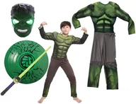 Stroje karnawałowe - Strój Przebranie Hulk Potwór Mutant 134/140 - miniaturka - grafika 1