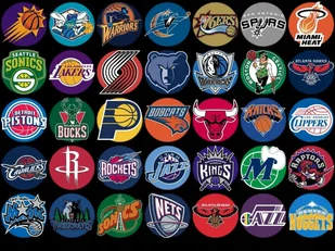 Naklejki na ścianę NBA Logo Wszystkie Drużyny TEAM 90x60 cm #6 - Naklejki na ścianę - miniaturka - grafika 1