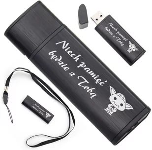 Pendrive czarno-czarny 16 GB Pamięć USB prezent z Grawerem - Pendrive - miniaturka - grafika 1