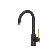 Baterie kuchenne - QUADRON Bateria zlewozmywakowa stalowa INGRID Q LINE Very Black kolor czarny mat wykończenie miedź - miniaturka - grafika 1