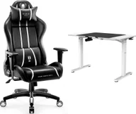 Fotele gamingowe - Fotel Diablo Chairs X-ONE 2.0 NORMAL czarno-biały + EGON 1100 Białe 110 cmx60 cm - miniaturka - grafika 1