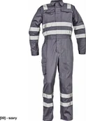 Odzież robocza - CERVA ZAMORA kombinezon roboczy z odblaskowymi taśmami i elastycznymi elementami bocznymi w talii - szary 56 - miniaturka - grafika 1