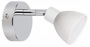 Candellux Lighting ROY 91-67524 pojedynczy kinkiet z białym kloszem LED chromowany nad lustro do sypialni jadalni 91-67524 - Lampy ścienne - miniaturka - grafika 1
