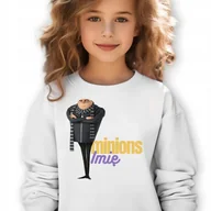 Bluzy dla dziewczynek - Bluza Dziecięca Biała Minionki Minions Gru *Twoje Imię* Rozmiar 104 Cm Wz - miniaturka - grafika 1